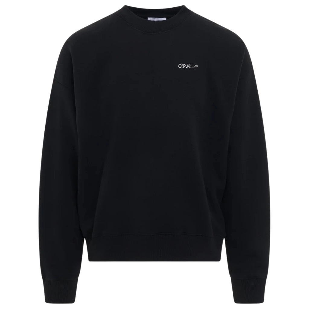 Off White Mens Scratch Tab Box Design Skate Fit Black Sweatshirt - Size X-Small